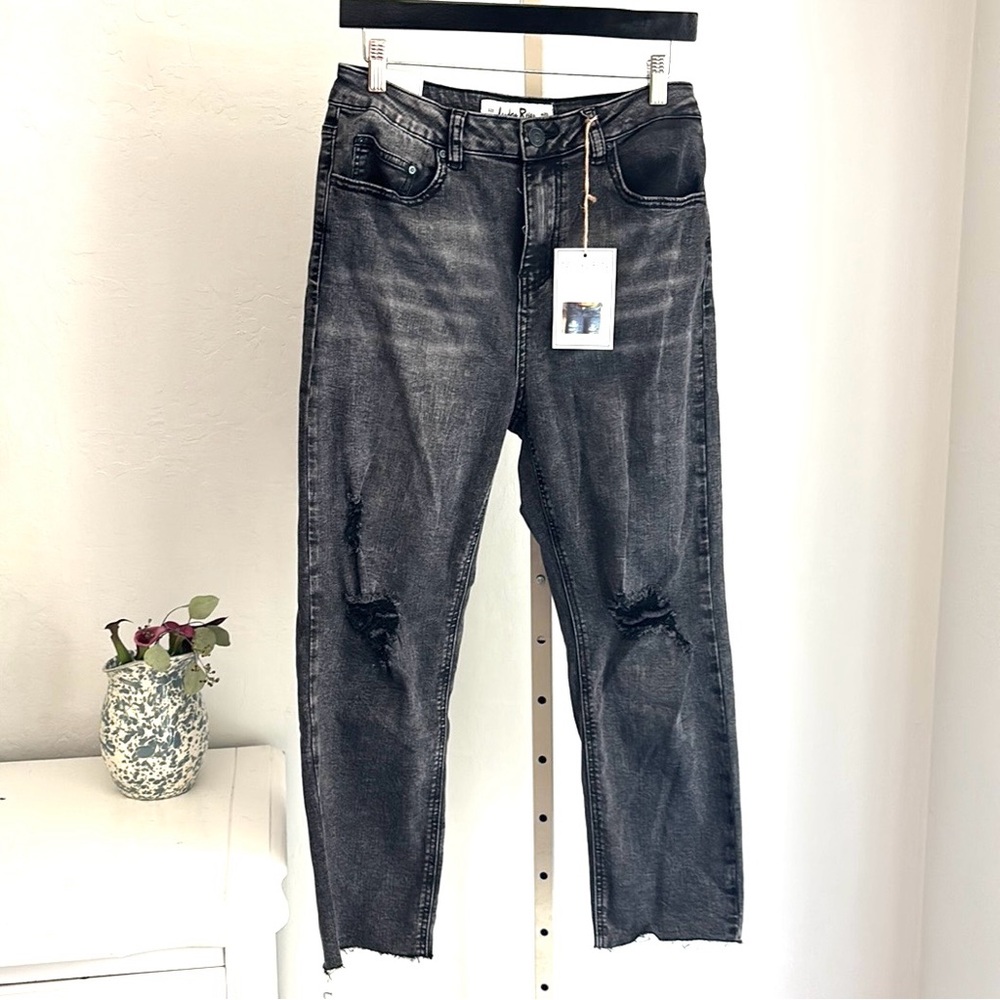 Indigo Rein Straight Leg Jeans, Charcoal Gray Denim, Sz 11, NWT